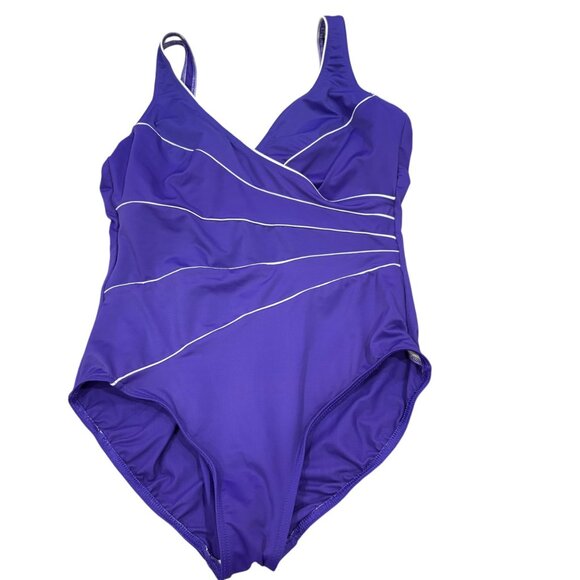 Miraclesuit Womens Sanibel Surplice One-Piece Swimsuit Purple Size 18 Slimming T - Picture 2 of 6